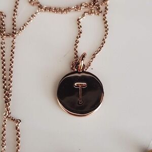 Kate Spade New York Initial T Pendant Necklace Rose Gold One In A Million